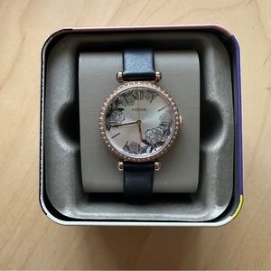 Fossil Women’s Tillie floral mineral rose gold watch